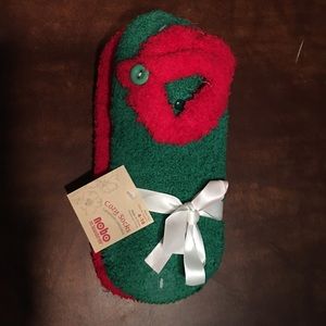 Red and Green Christmas Slipper Socks